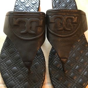 Tory Burch Black Thong Sandals GUC.  No box/